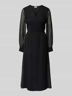 Vila Chiffon jurk VIFALIA V-NECK L S MIDI DRESS NOOS