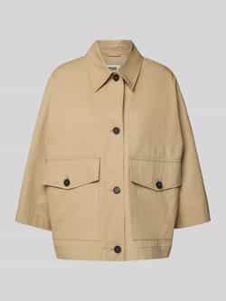 Drykorn Klassieke Katoenen Jas Knoopsluiting 3 4 Mouw Brown