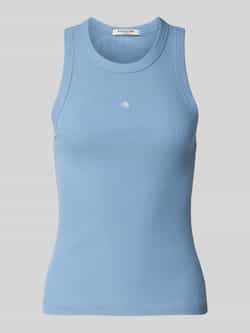 Scotch & Soda Tanktop in riblook met labelstitching