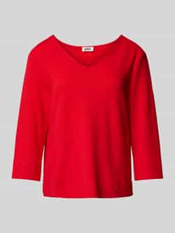 S.Oliver RED LABEL Regular fit sweatshirt met V-hals en 3 4-mouwen