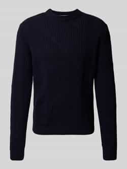 Manuel Ritz Gebreide pullover met kabelpatroon en ronde hals