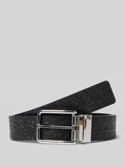 Calvin Klein Warmte Mono Leren Riem Herfst Winter Collectie Black Heren