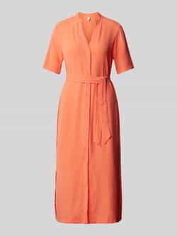 Q S designed by Midi-jurk met bindceintuur en knoopsluiting