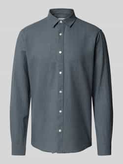 Only & Sons Slim fit linnen overhemd met kentkraag model 'CAIDEN'