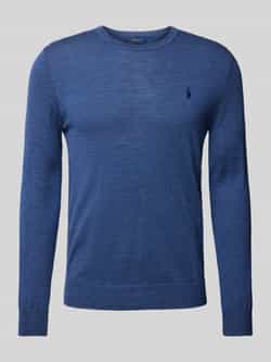 Polo Ralph Lauren Slim-Fit Wasbare Wol Ronde Hals Sweater Blue Heren