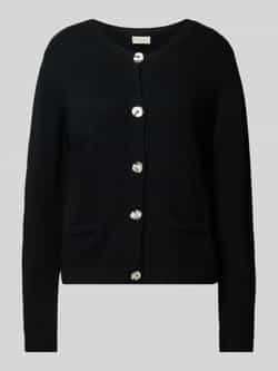 Milano italy Regular fit gebreid jack met viscose en kasjmier