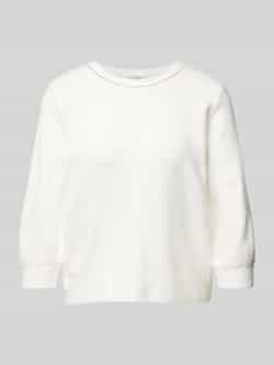 Kaffe Zachte Gebreide Trui met Similisten Detail White Dames