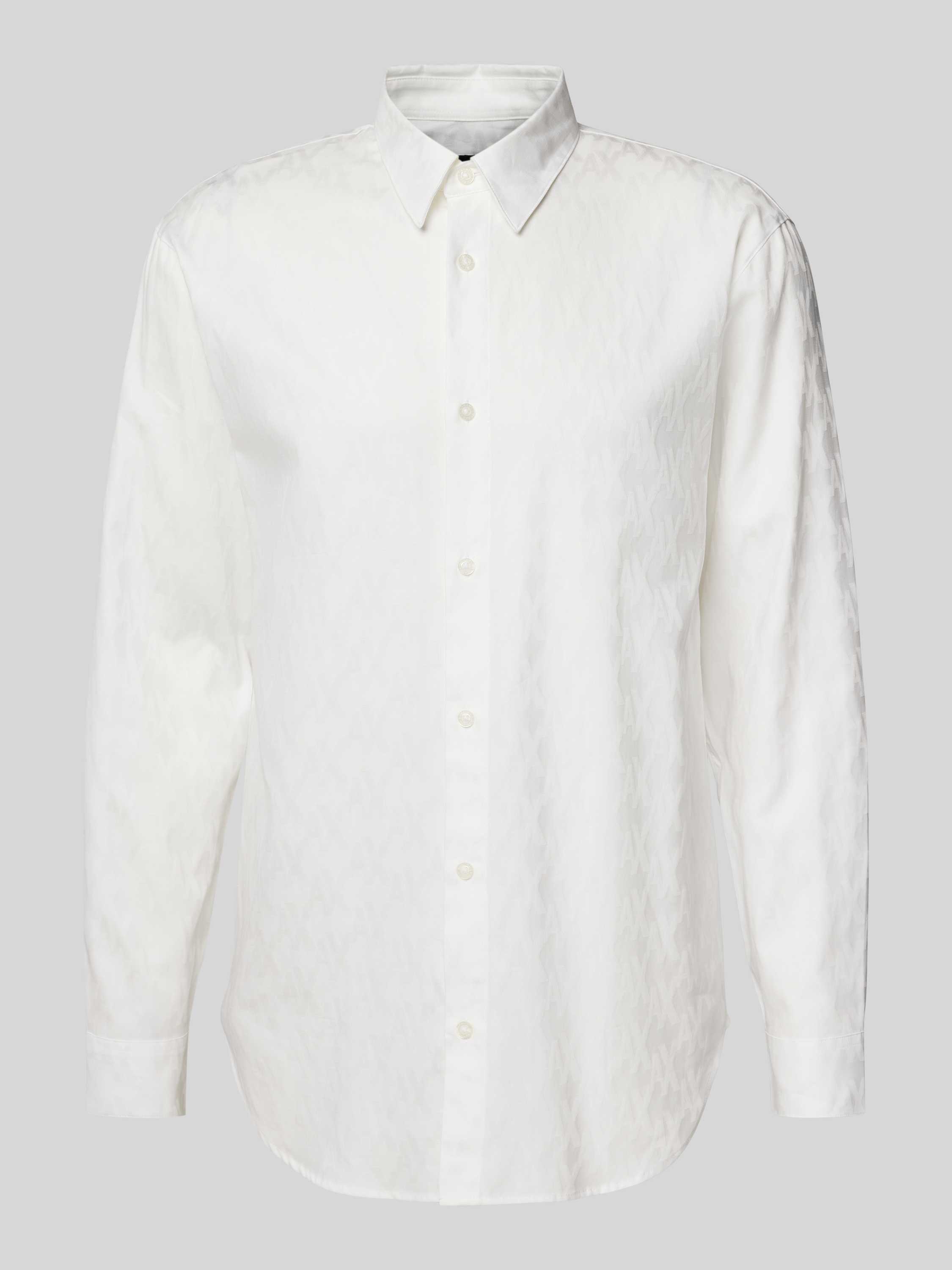 Armani Exchange Elegante witte jacquard katoenen overhemd White Heren