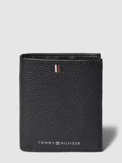 Tommy Hilfiger Zwarte Leren Bifold Portemonnee met Logo Black Heren