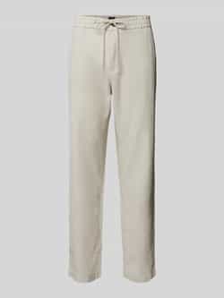 Boss Orange 'Tapered Fit linnen broek met tunnelkoord