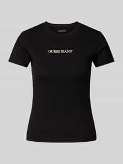 Guess Jeans Slim fit T-shirt met labelprint