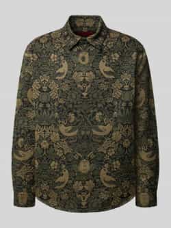 HUGO Loose fit overhemdjack van katoenmix