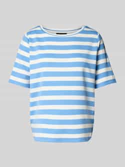 MORE & MORE T-shirt met geribde boothals