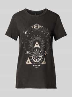 Only Regular fit T-shirt van zuivere katoen met motiefprint model 'LUCY LIFE'