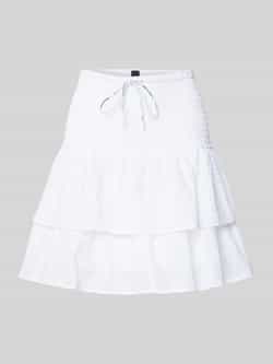 Marc Cain Minirok met broderie anglaise en volantzoom