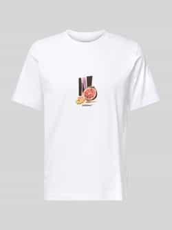 Jack & jones T-shirt met geribde ronde hals model 'VARENNA'