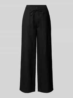 MAC Straight leg linnen broek met strikceintuur model 'Chiara'