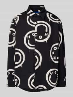 Hugo Blue Regular fit vrijetijdsoverhemd met motiefprint model 'Ebolt'