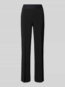 CAMBIO Elegante zwarte broek met geborduurde tailleband Black Dames