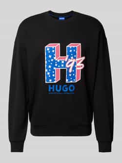 Hugo Blue Sweatshirt met motiefprint model 'Neasyo'