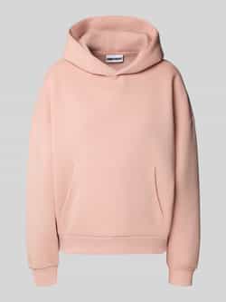 Review Hoodie met labelstitching en kangoeroezak