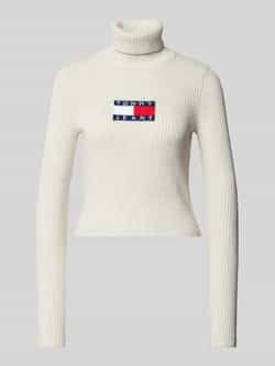 TOMMY JEANS Dames Truien & Vesten Tjw Melange Trtlnck Flag Sweater Beige