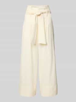 More Wide leg linnen broek met strikceintuur