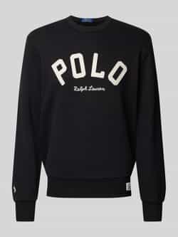 Polo Ralph Lauren Geborduurde Sweater met Vilt Applicaties Black Heren