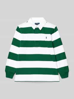 Polo Ralph Lauren Kids Shirt met lange mouwen polokraag en labelstitching