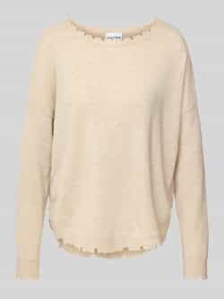 Kujten Oversized gebreide pullover met ribboorden model 'MELA'