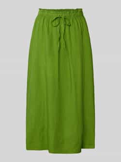 Selected Femme Uitlopende midirok van puur linnen model 'LINNA'