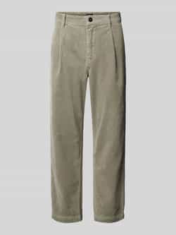 Boss Orange Regular fit corduroy broek met bandplooien model 'Shyne'