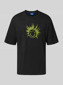 Hugo Blue Regular fit T-shirt van puur katoen