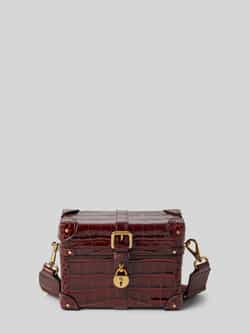 Lauren Ralph Lauren Leren schoudertas met structuurmotief model 'TANNER TRUNK'