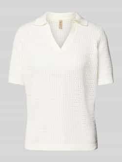 Soyaconcept Gebreide pullover met 1 2-mouwen en platte kraag model 'DENEFA'