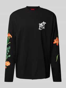 HUGO Sweatshirt met ribboorden model 'Diflowerlo'
