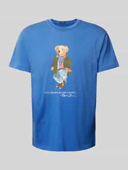 Polo Ralph Lauren Blauw Teddybeerprint T-shirt Blue Heren