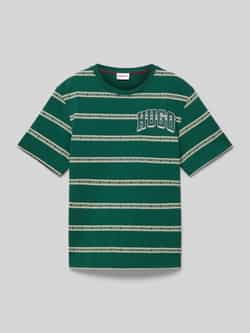 HUGO T-shirt met ronde hals en logoprints