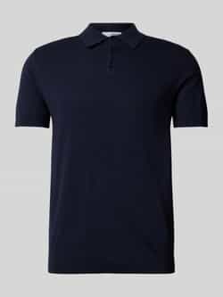 SELECTED HOMME Heren Polo's & T-shirts Slhberg Ss Knit Polo Noos Donkerblauw