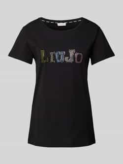 LIU JO SPORT T-shirt met siersteentjes en ronde hals