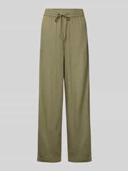 Pieces Regular fit brede broek in een mengsel van viscose en linnen model 'PIA'