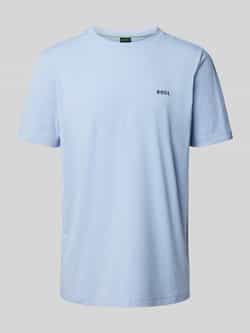 BOSS GREEN Shirt met ronde hals Thee met gegomd contrast-logo