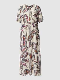 Comma Loose fit maxi-jurk met tunnelkoord en pofmouwen