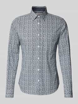 S.Oliver RED LABEL Slim fit vrijetijdsoverhemd van elastische katoenmix met all-over motief