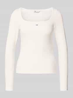 Tommy Jeans Slim fit shirt met lange mouwen van katoenmix