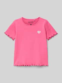 BLUE SEVEN T-shirt in riblook met ronde hals