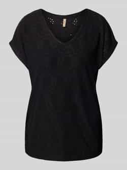 Soyaconcept T-shirt met broderie anglaise model 'INGELA'