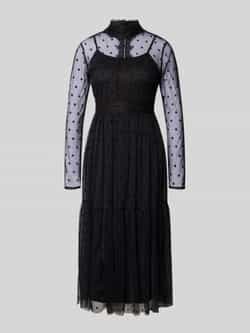 Lace & Beads Midi-jurk met opstaande kraag