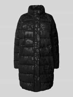 EA7 Emporio Armani Regular fit gewatteerde lange jas met all-over logoprint model 'Caban'