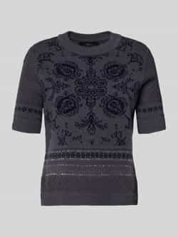 Marc Cain Gebreid shirt van scheerwolmix met kasjmier